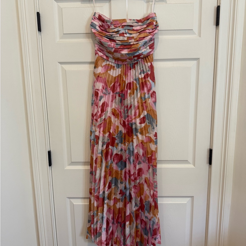 Abercrombie & Fitch Strapless Pink and Orange Dress